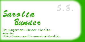 sarolta bunder business card